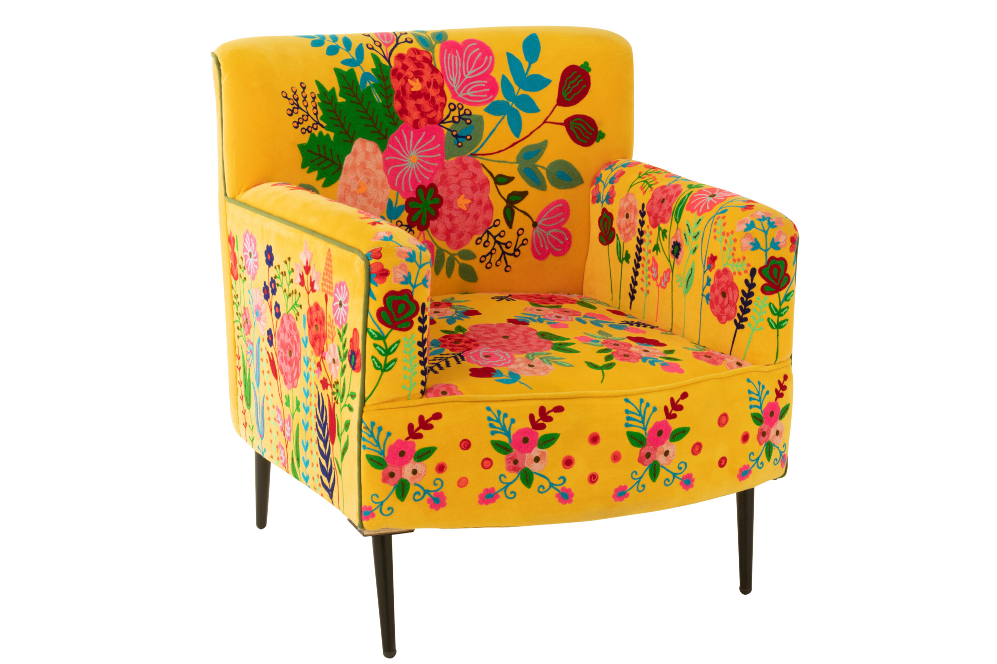 Fauteuil  Bloemen Mangohout Geel
