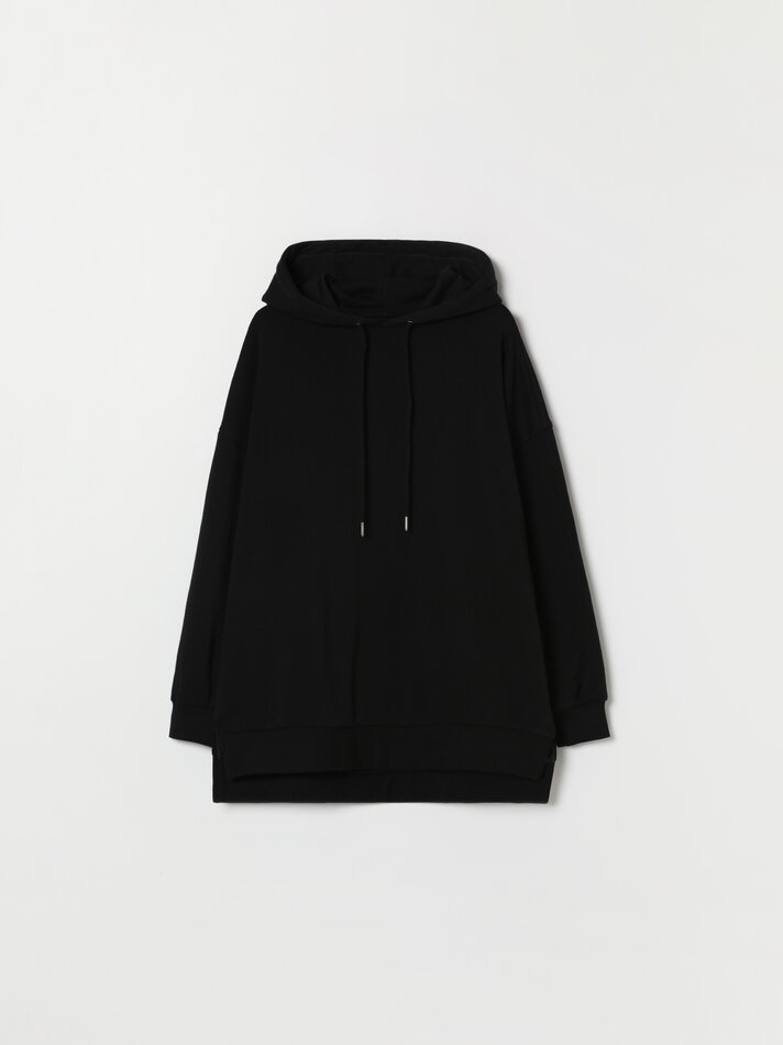 Moletom oversized com capuz - Preto
