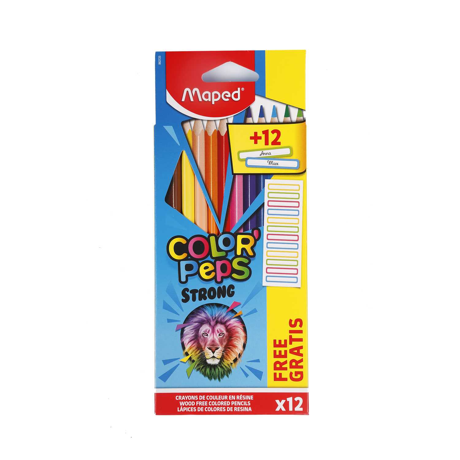 Maped Buntstifte COLOR'PEPS Star dreikantig + 12 Namensschilder 12er