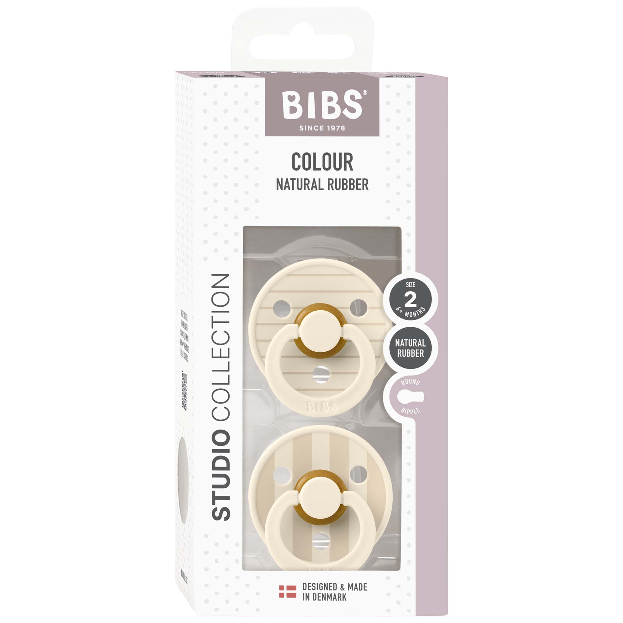 Bibs fopspeen Studio Round size 2 - 2 stuks beige