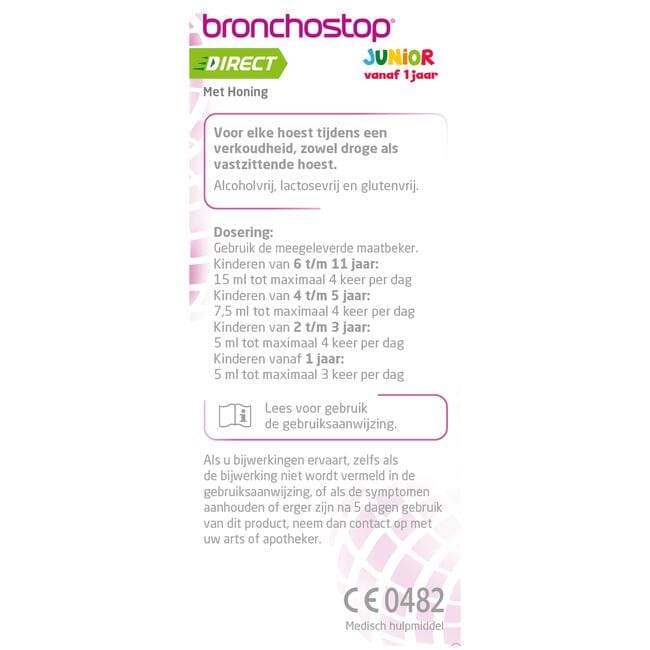 Bronchostop Direct Junior Hoestdrank met Honing 120 ML