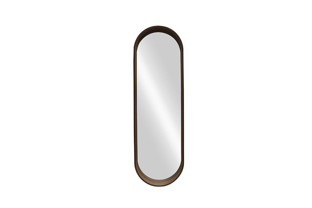 Ovaler Wandspiegel PORTRAIT 165cm braun in Walnussholz-Design