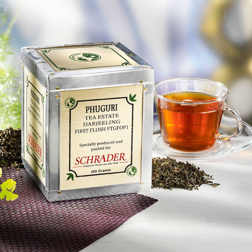 Schrader Schwarzer Tee Darjeeling First Flush Phuguri FTGFOP1 Bio