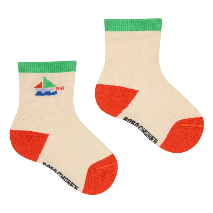 Bobo Choses Chaussettes Bicolores Bateau | Ecru