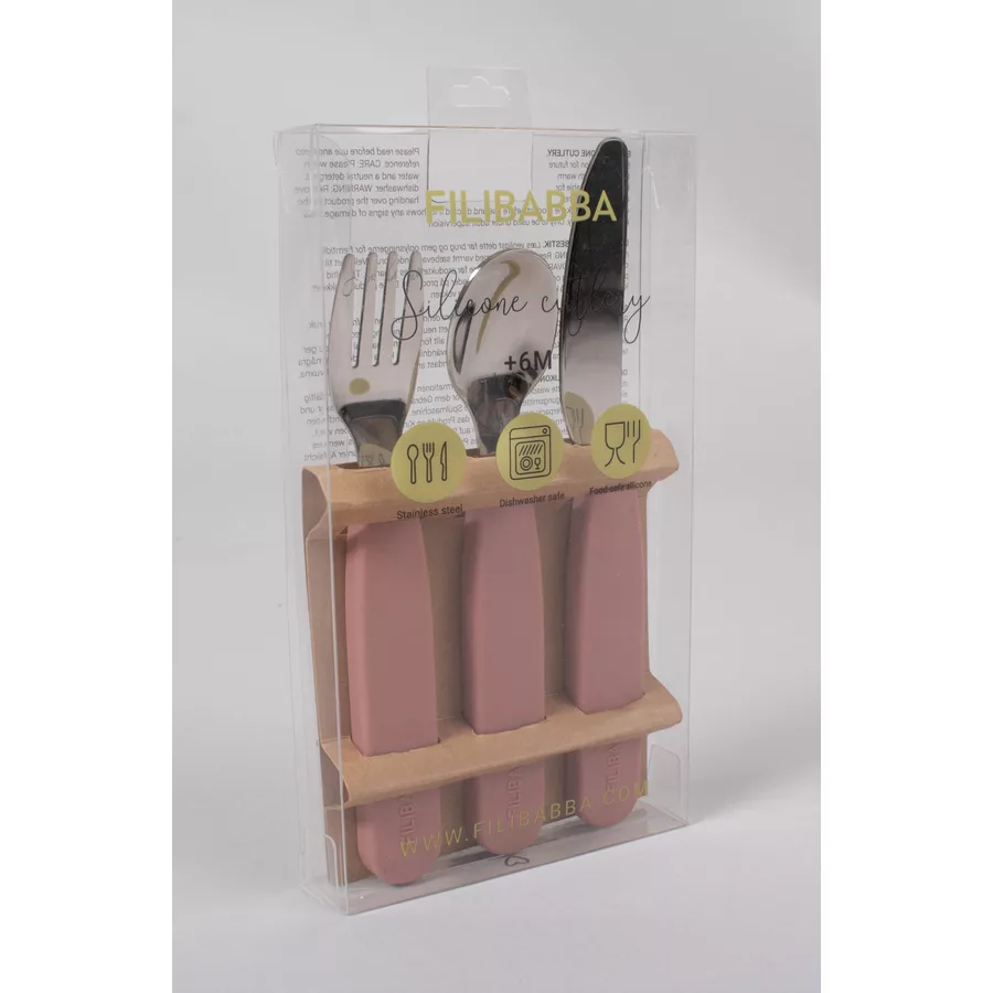 Filibabba Besteckset Silikon Rose