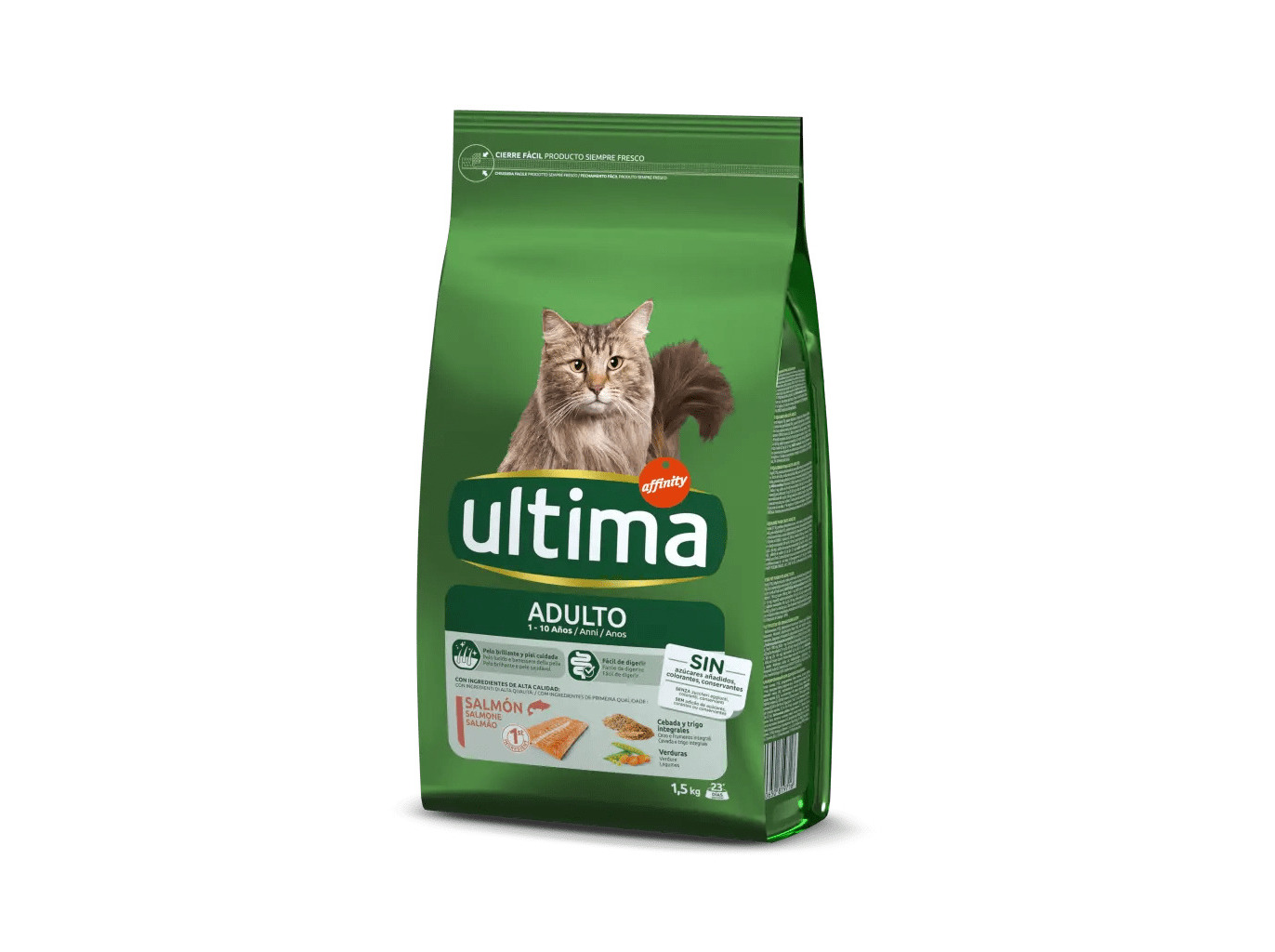 RAÇÃO PARA GATO ULTIMA COM SALMAO E ARROZ 1.5KG
