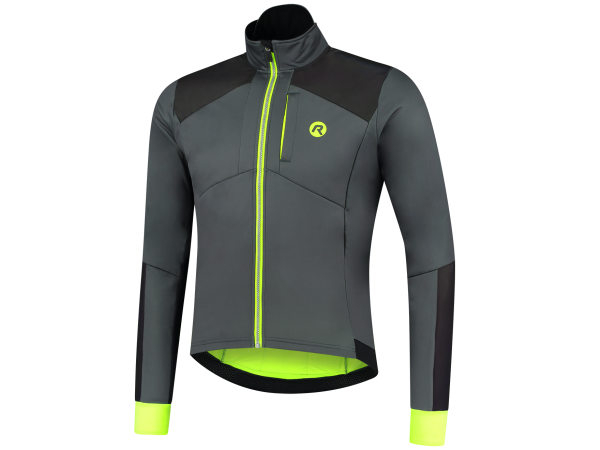 Rogelli Hi-Vis Vinterjakke, Grey/Reflection/Fluor
