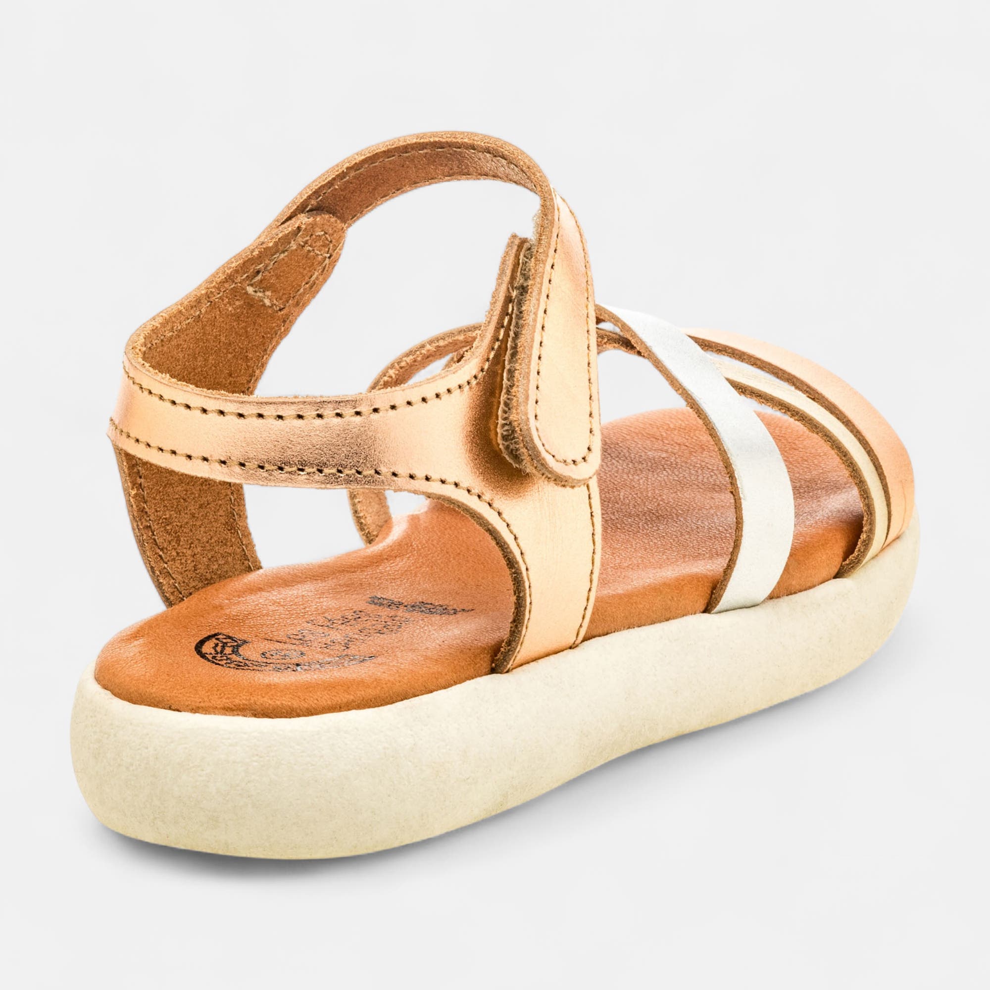 Sandales Fille en cuir neutre