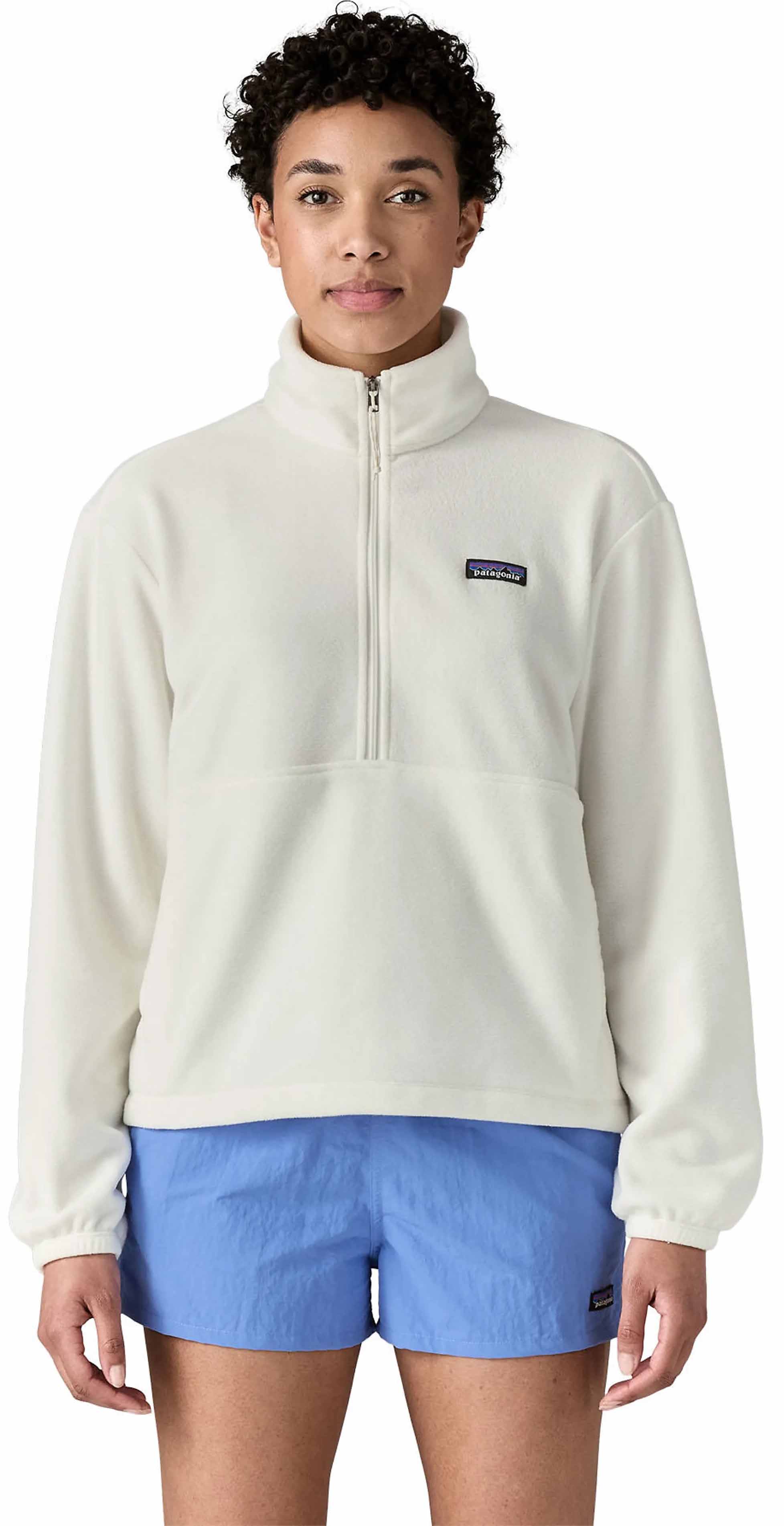 Micro D 1/2 Zip Fleece P/O Dame Birch White