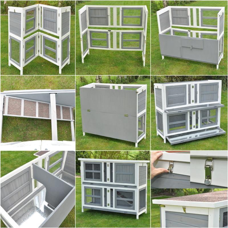 Nanook Hasenstall XL Linus faltbar grau 120x50x104 cm