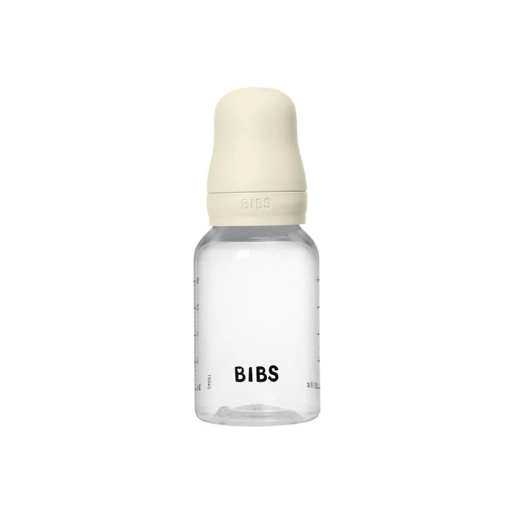 BIBS Babyfles 150 ml - Ivory - met latex speen en opvouwbare trechtertje