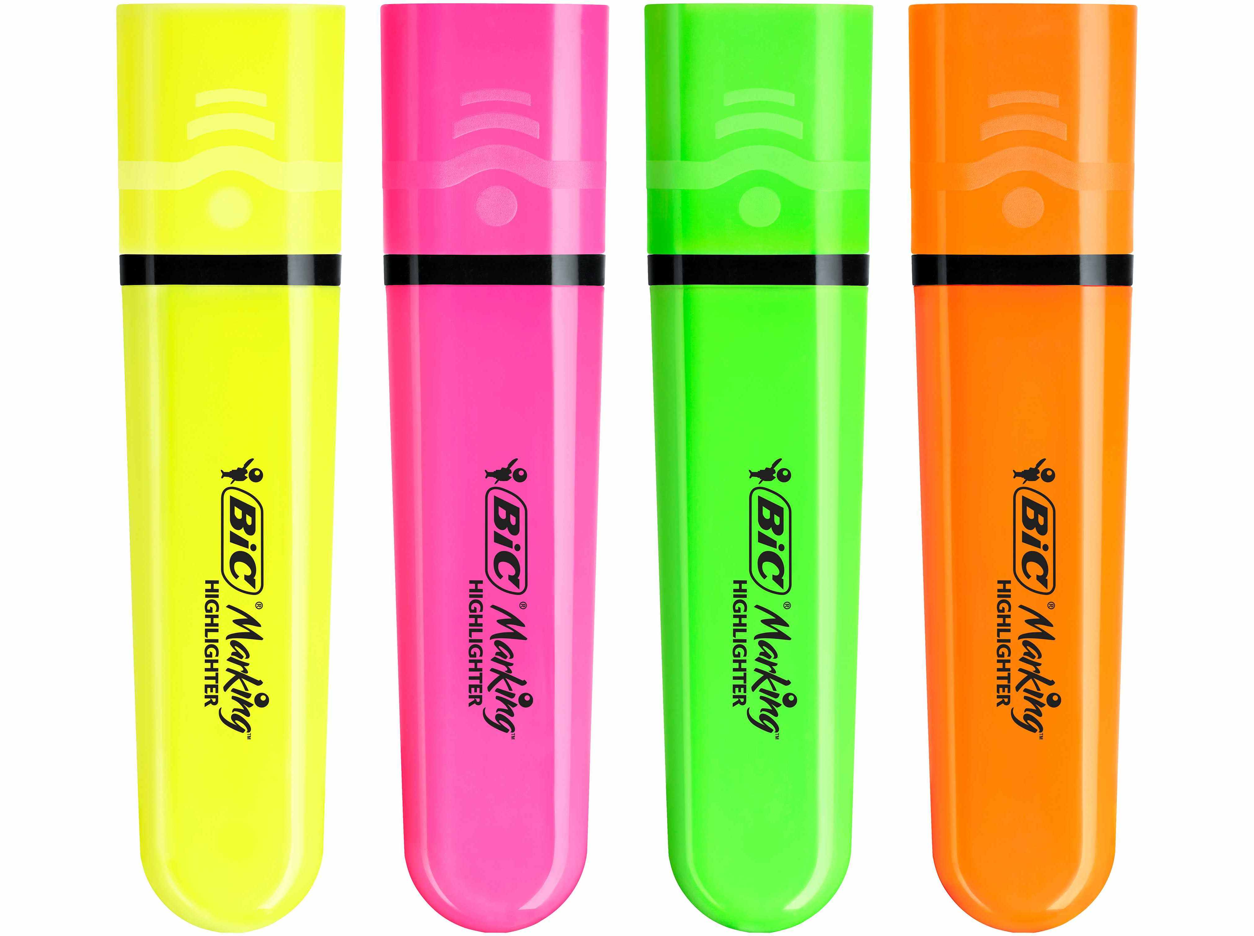 SUBLINHADORES BIC NEON 4 UNIDADES CORES SORTIDAS