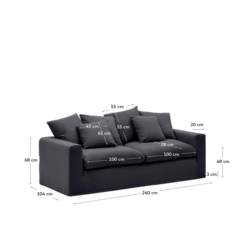 Kave Home Nora 3-zits bank Aruba taupe