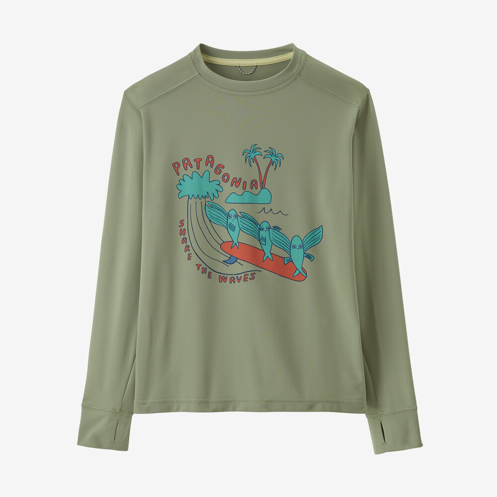 Langärmeliges Capilene Silkweight UPF-T-Shirt für Kinder