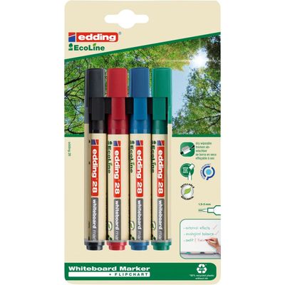Edding EcoLine 28 - 4 Marqueurs effaçables - couleurs assorties