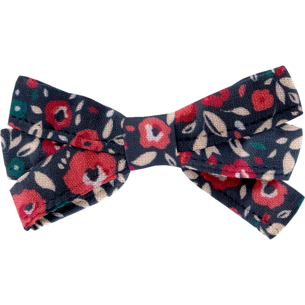 Barrette Noeud Ruban Camelias Rubis