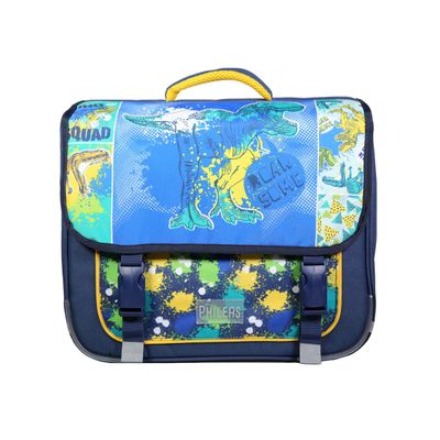 Cartable Phileas Dinosaure 38 cm - 2 compartiments - multicolore - Bagtrotter