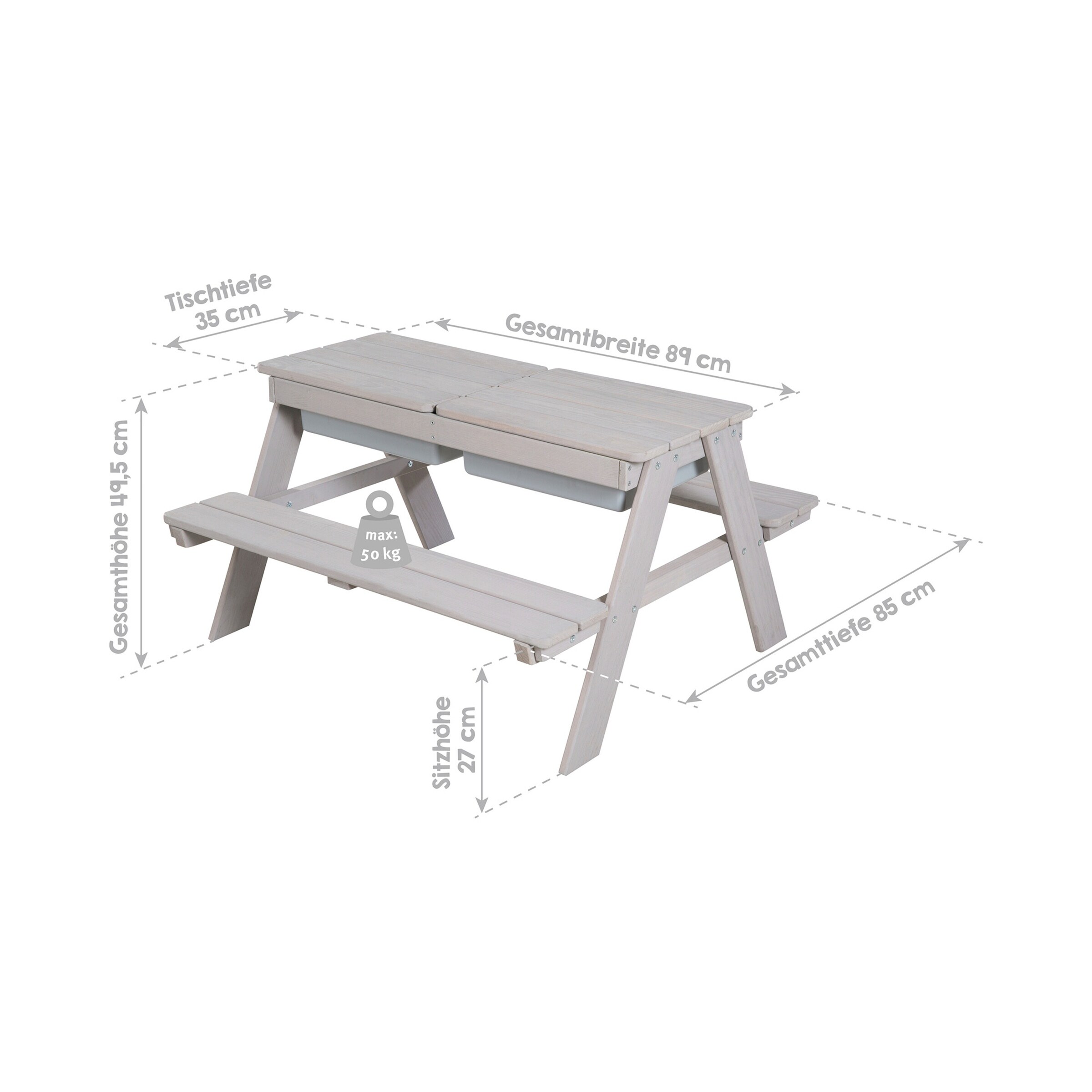 roba Kindersitzgruppe Play for 4 Outdoor Deluxe grau