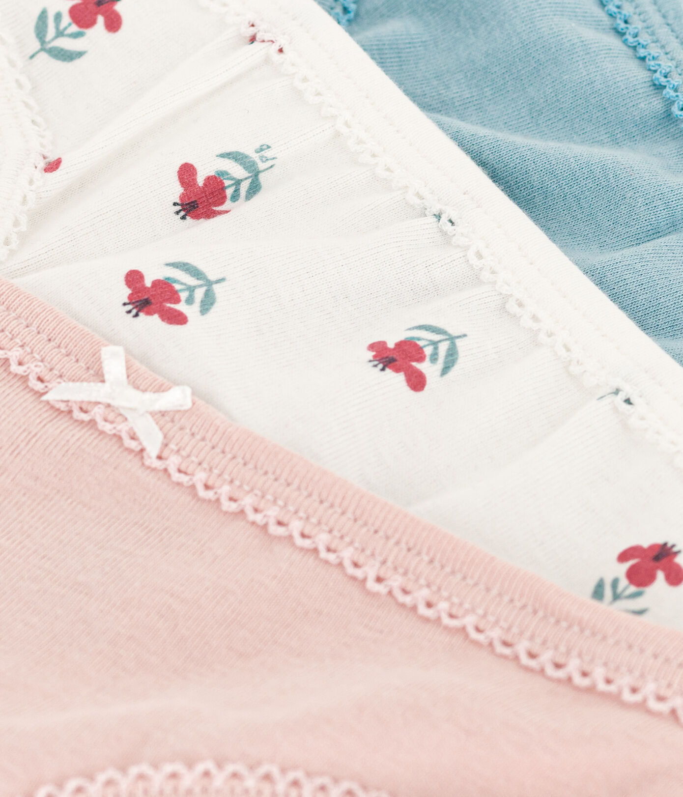 Lot de 3 culottes fleurs en coton petite fille