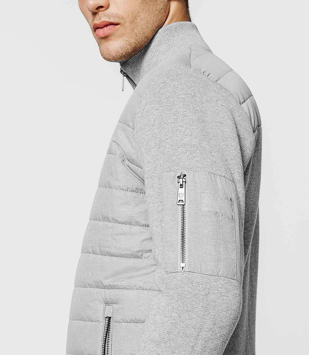 Sweat bimatière gris