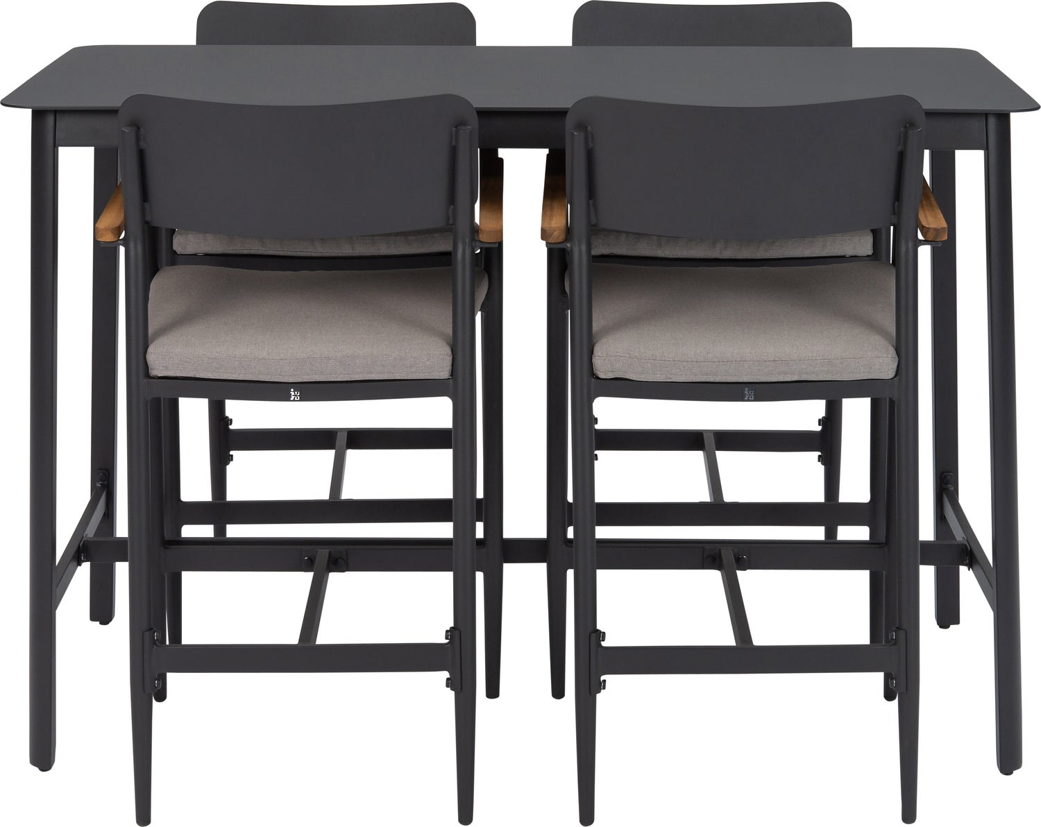 Intratuin 4-zits barset Suze aluminium antraciet