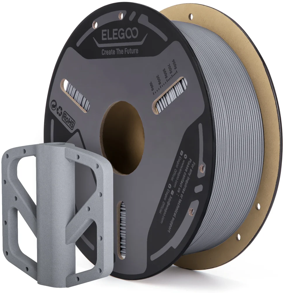 Elegoo  PETG-GF Glass Fiber Grey, 1,75 mm / 1000 g    Glasfaserverstärktes PETG in Grey