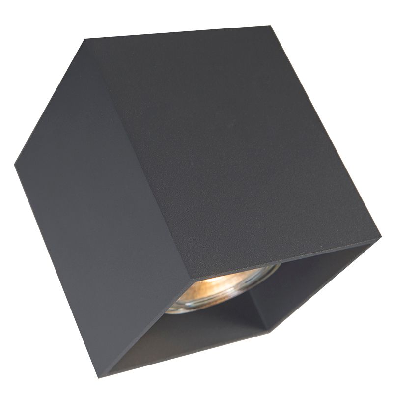 Moderne opbouwspot donkergrijs GU10 50mm - Qubo