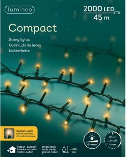 Lumineo - LED Compact Lights - Warmwit - 2000 LED's - 45 meter - Met Timer