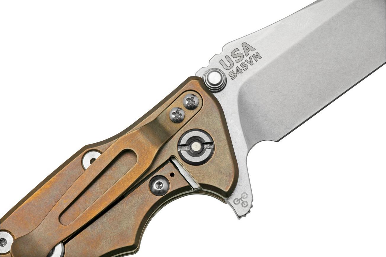 Rick Hinderer Eklipse 3.5” Spearpoint S45VN, Stonewash Bronze, Earth Brown G10, zakmes
