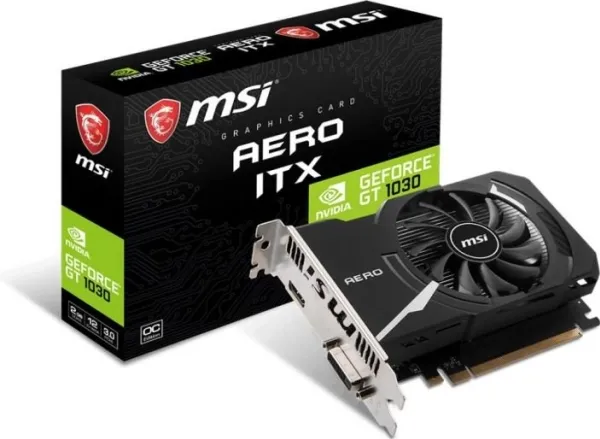MSI GT 1030 AERO ITX 2GD4 OC - Grafikkort - GF GT 1030 - 2 GB DDR4 - PCIe 3.0 x4 - DVI, HDMI