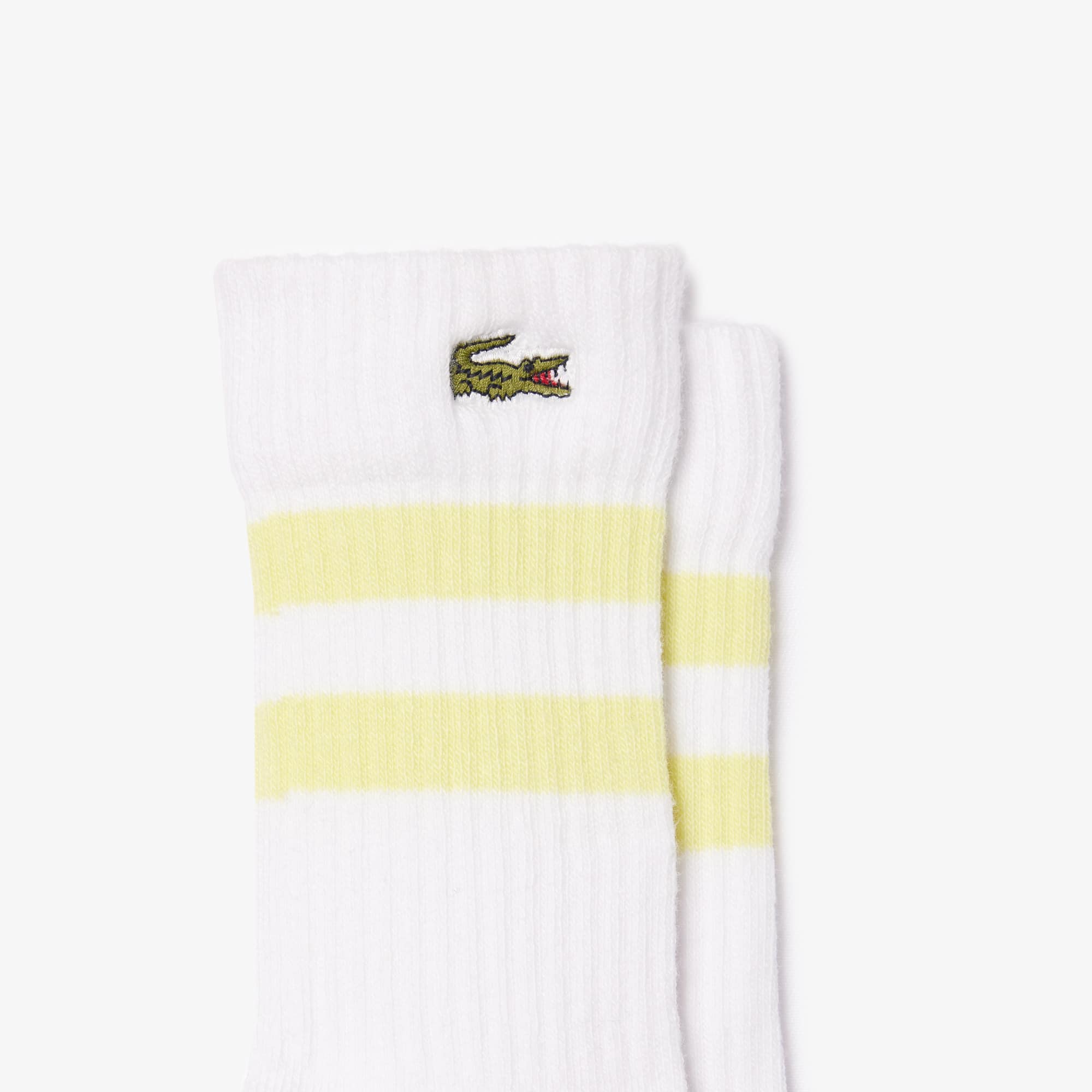 Chaussettes enfant Lacoste avec rayures contrastées en jersey Chaussettes - Blanc - Lacoste - Garçon