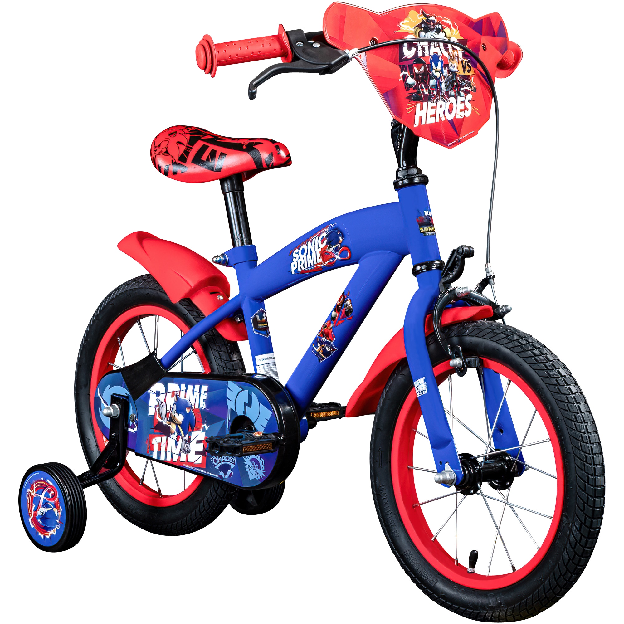 Volare Sonic Kinderfahrrad 14 Zoll Jungen Mädchen 100 - 115 cm Fahrrad ab ca. 3,5 Jahre mit Stützräder und Rücktrittbremse