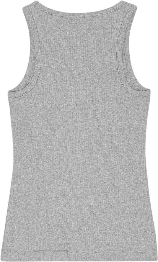 Ganni Soft Cotton Rib Tank Top Paloma melange