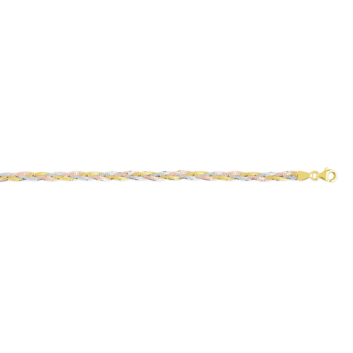 Bracelet 3 ors 375 tressé 18 cm