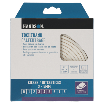 Handson tochtband P-profiel EPDM rubber wit 3 meter 2 stuks