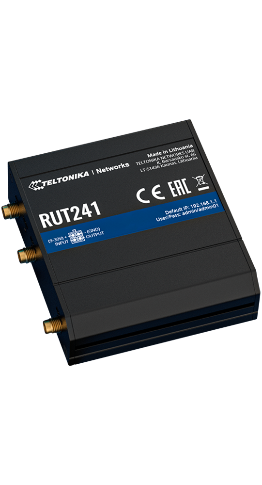 Teltonika DSL/WLAN Module RUT241 Industrieller Mobilfunk-Router Schwarz