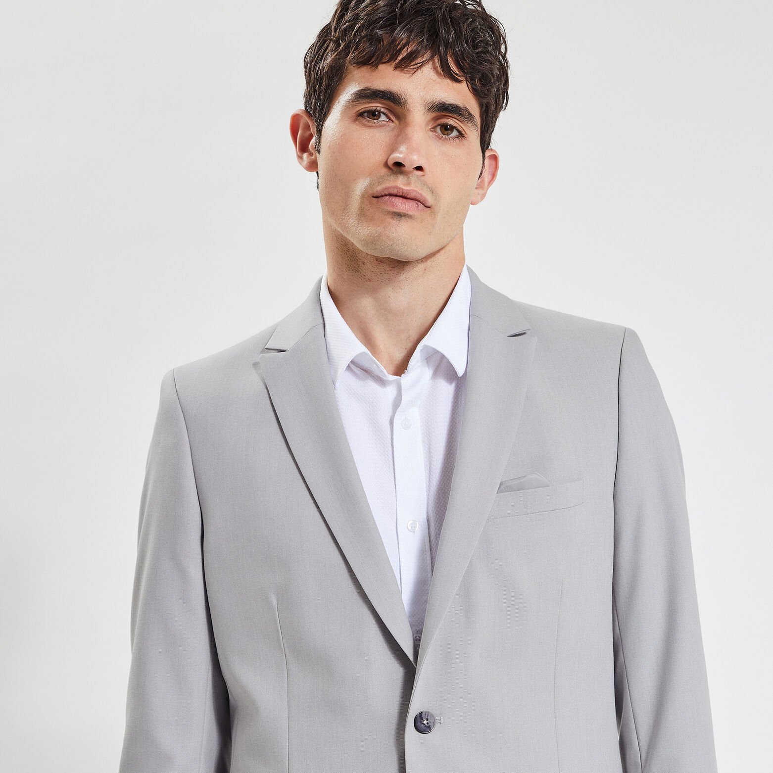 Veste de costume slim bi-ton Gris clair