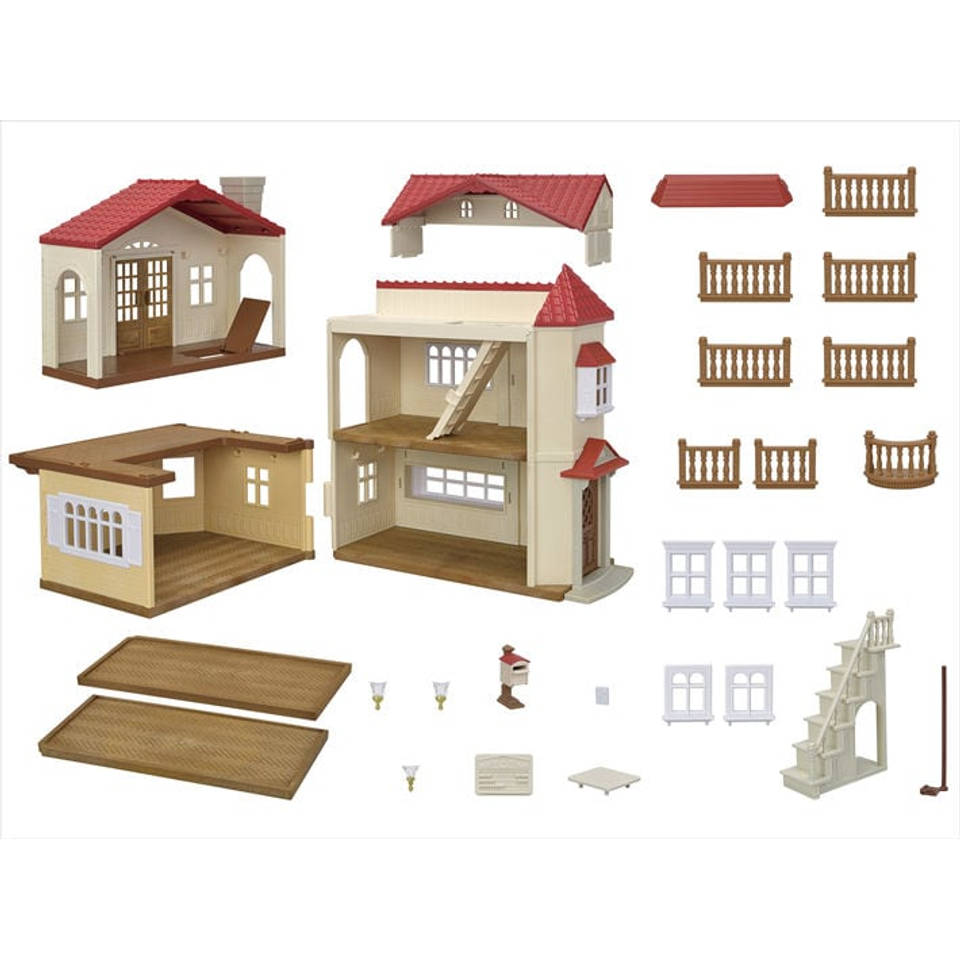 Sylvanian Families groot verlicht landhuis speelkamer 5708