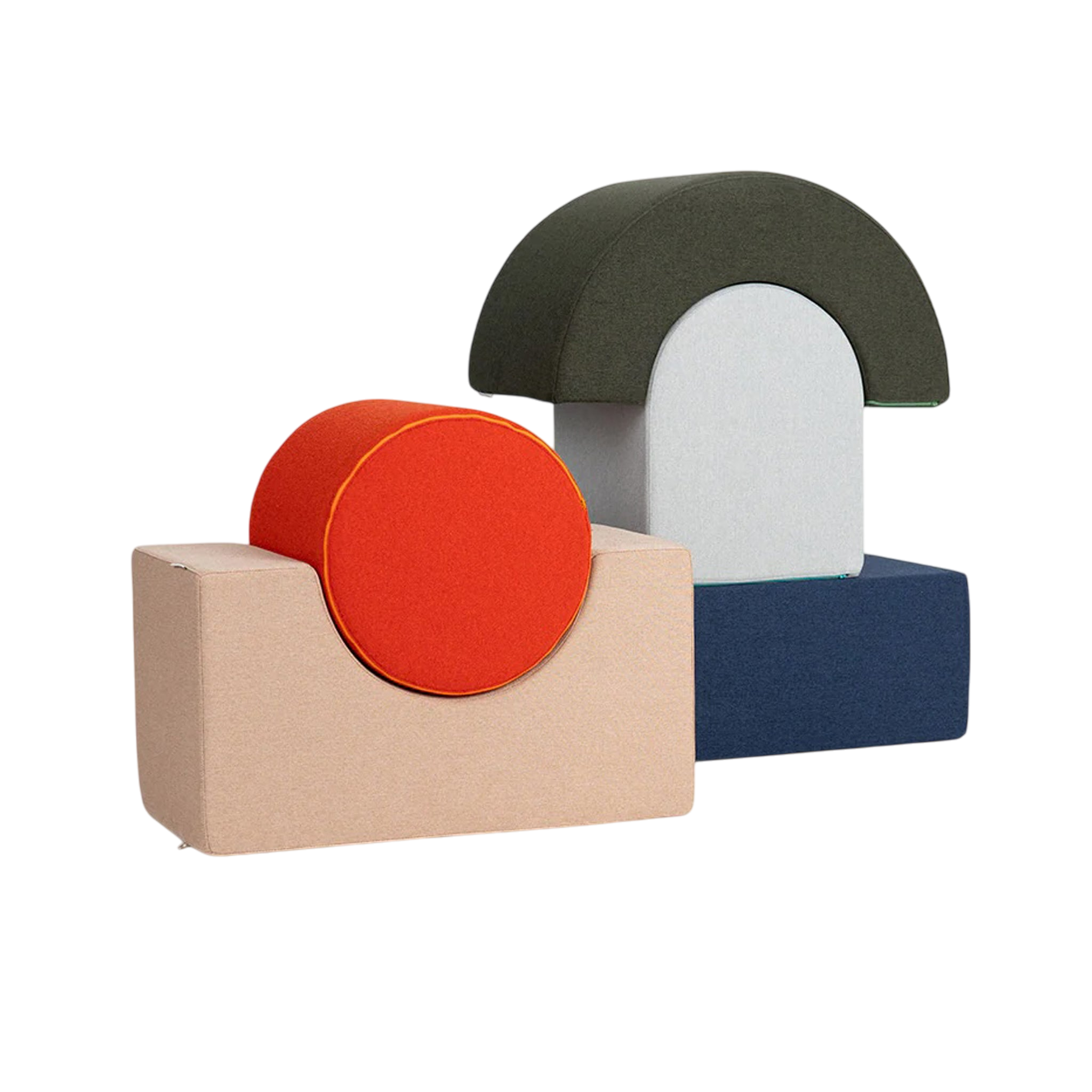 Softbausteine Set Zirkus Sand / Pumkin Red / Moss / Sky / Midnight