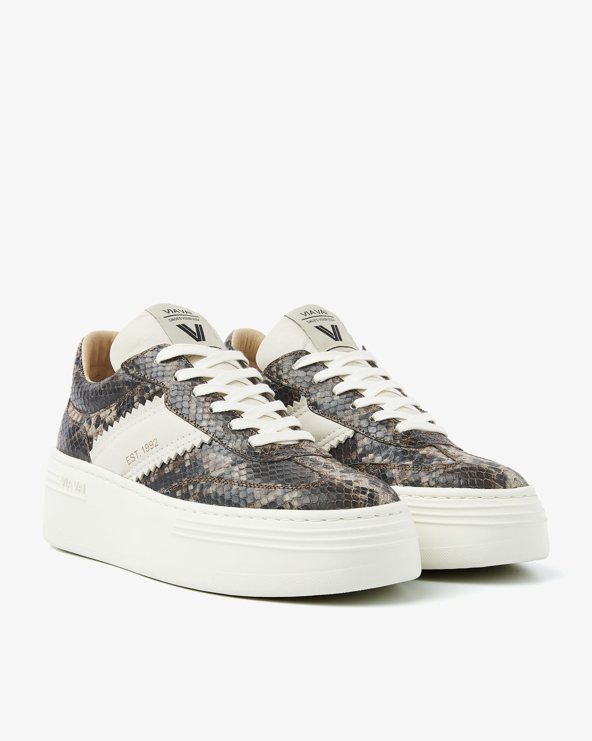 VIA VAI slangenprint dames sneakers Isa Romi