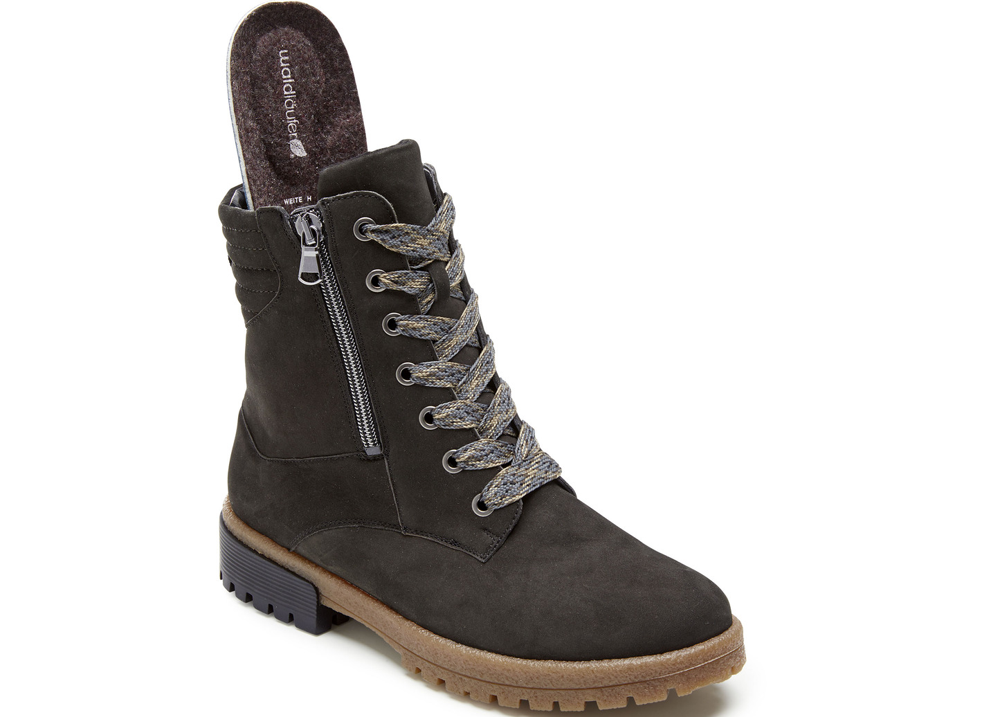Waldläufer Schnür-Stiefelette aus bestem Nubukleder