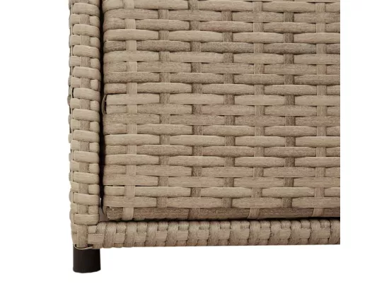 Armoire de rangement de jardin beige 55x59x69 cm résine tressée