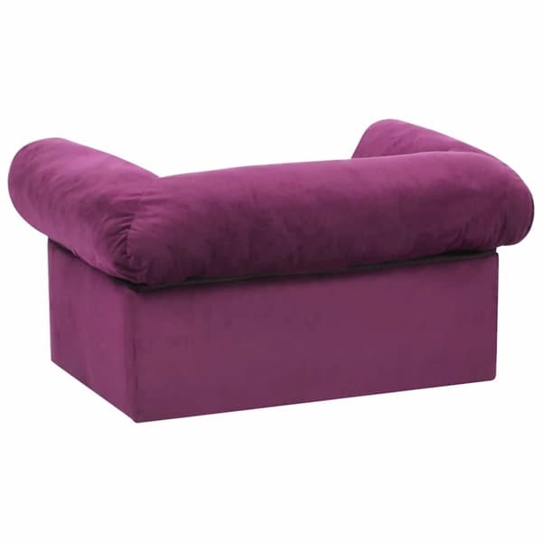 vidaXL Hundesofa med skuff burgunder 75x50x38 cm plysj
