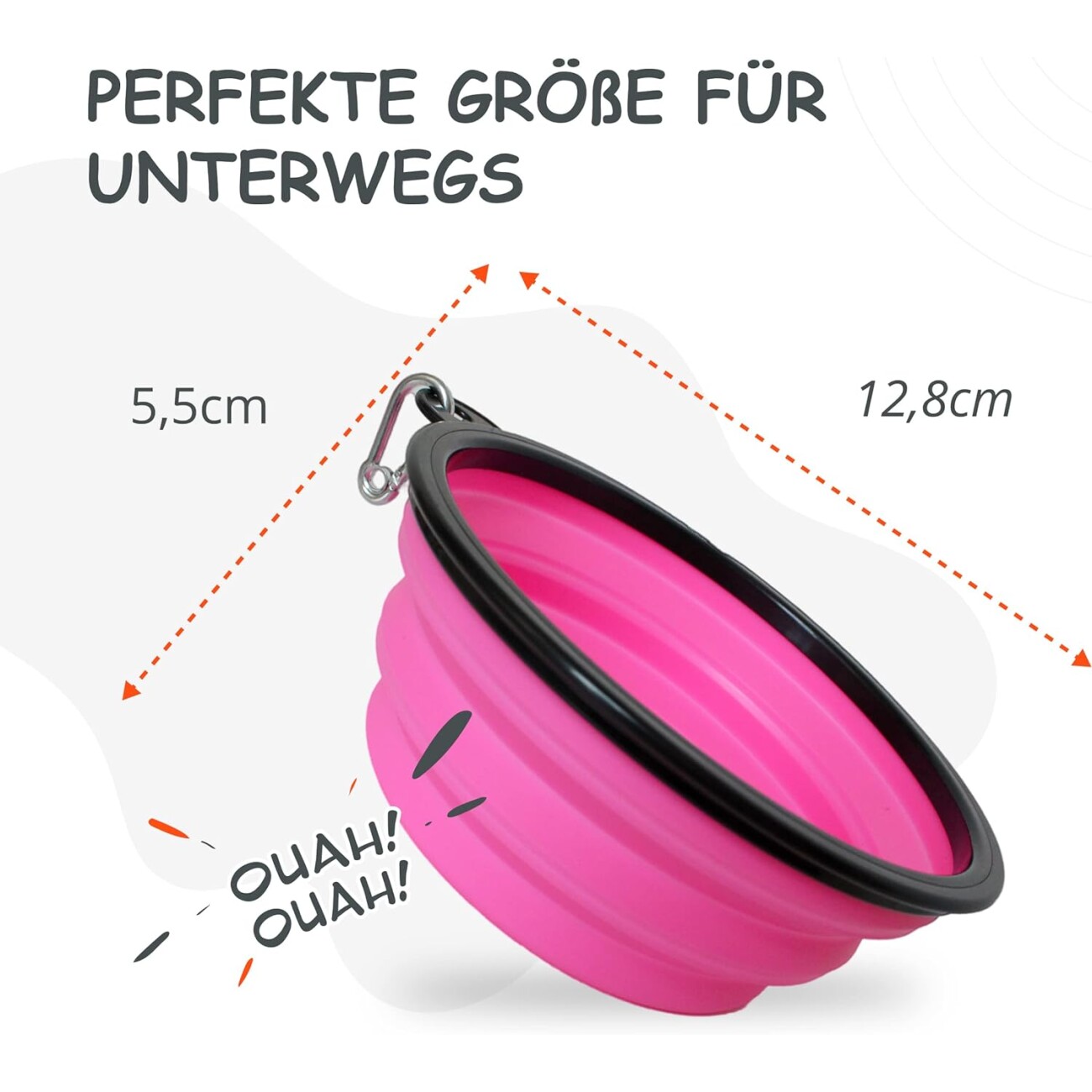 Petsation Faltbarer Reisenapf Pink 350 cm³