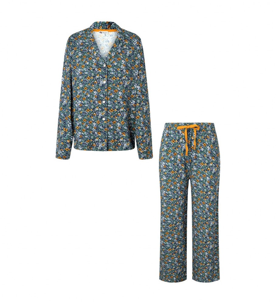 Pijama floral azul-marinho da Pepe Jeans