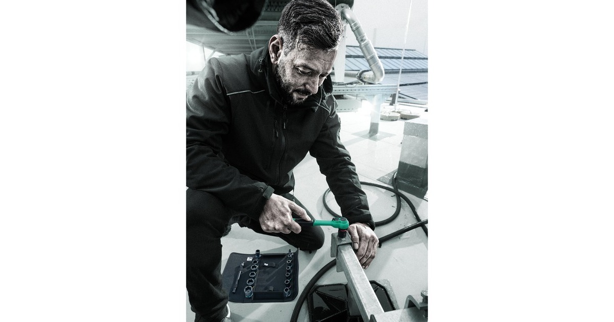 Wera8010 B Zyklop Comfort ratel  (Zwart/groen, met omschakelpal en 3/8