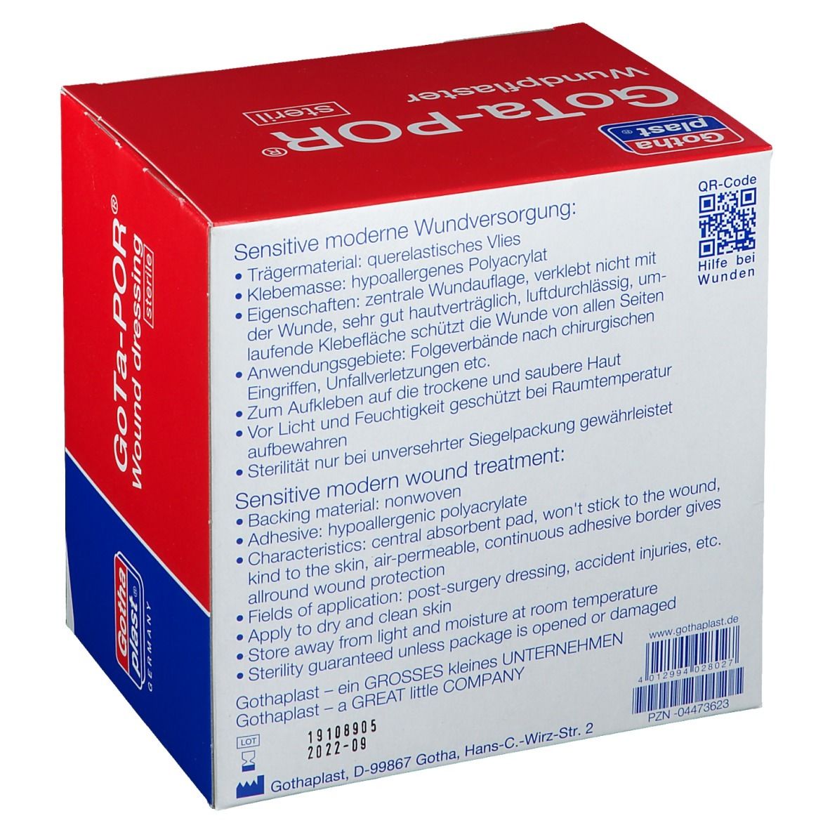 GoTa-POR® steril (hypoallergen) 8 cm x 10 cm