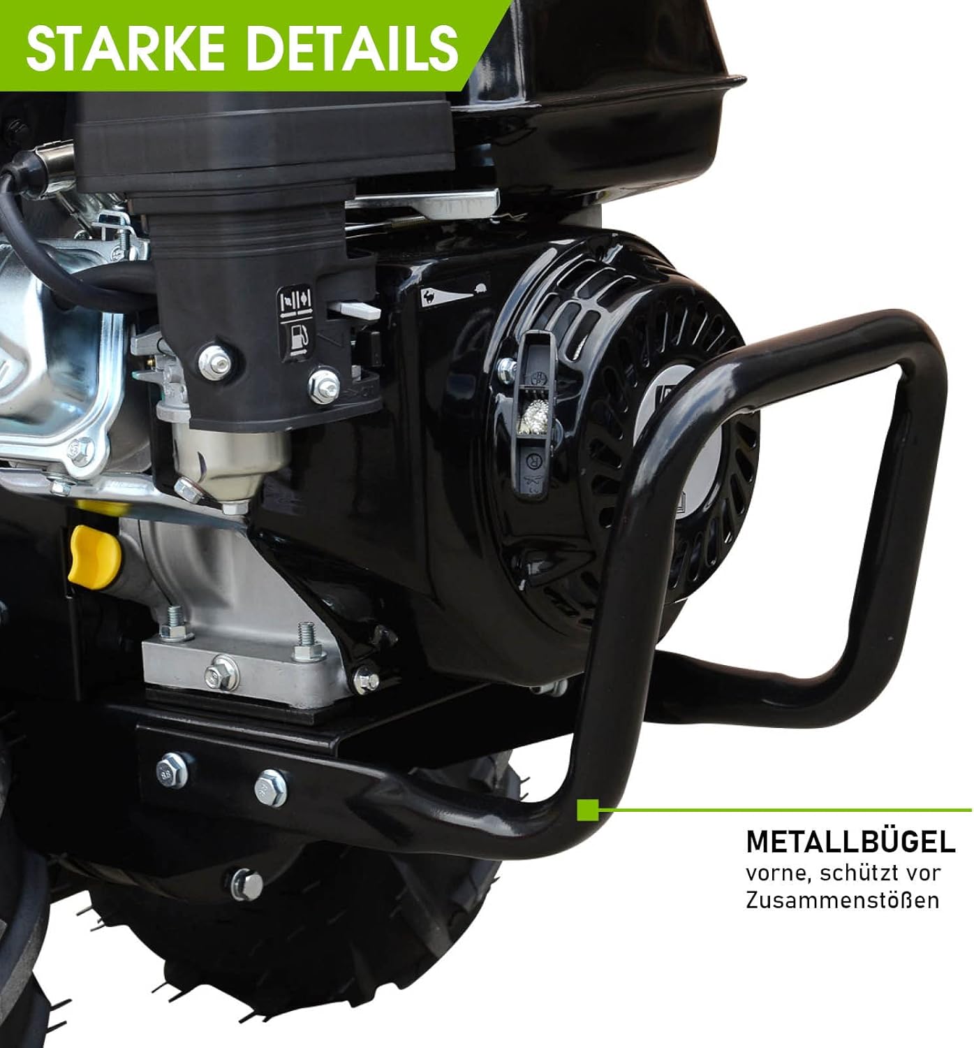 BRAST Motorhacke Gartenfräse Benzin | 1,9kW(2,6PS)-5,15kW(7PS) | 25-85cm Arbeitsbreite | 6 Modelle | Stahlrahmen Transportrad & kabellos | für kleine bis sehr große Grundstücke | BRB-AF 7500 B&S