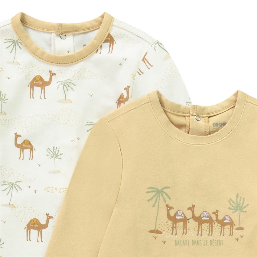 Lot de 2 dors-bien fantaisie pour bébé garçon avec ouverture différente selon l'âge - Jaune