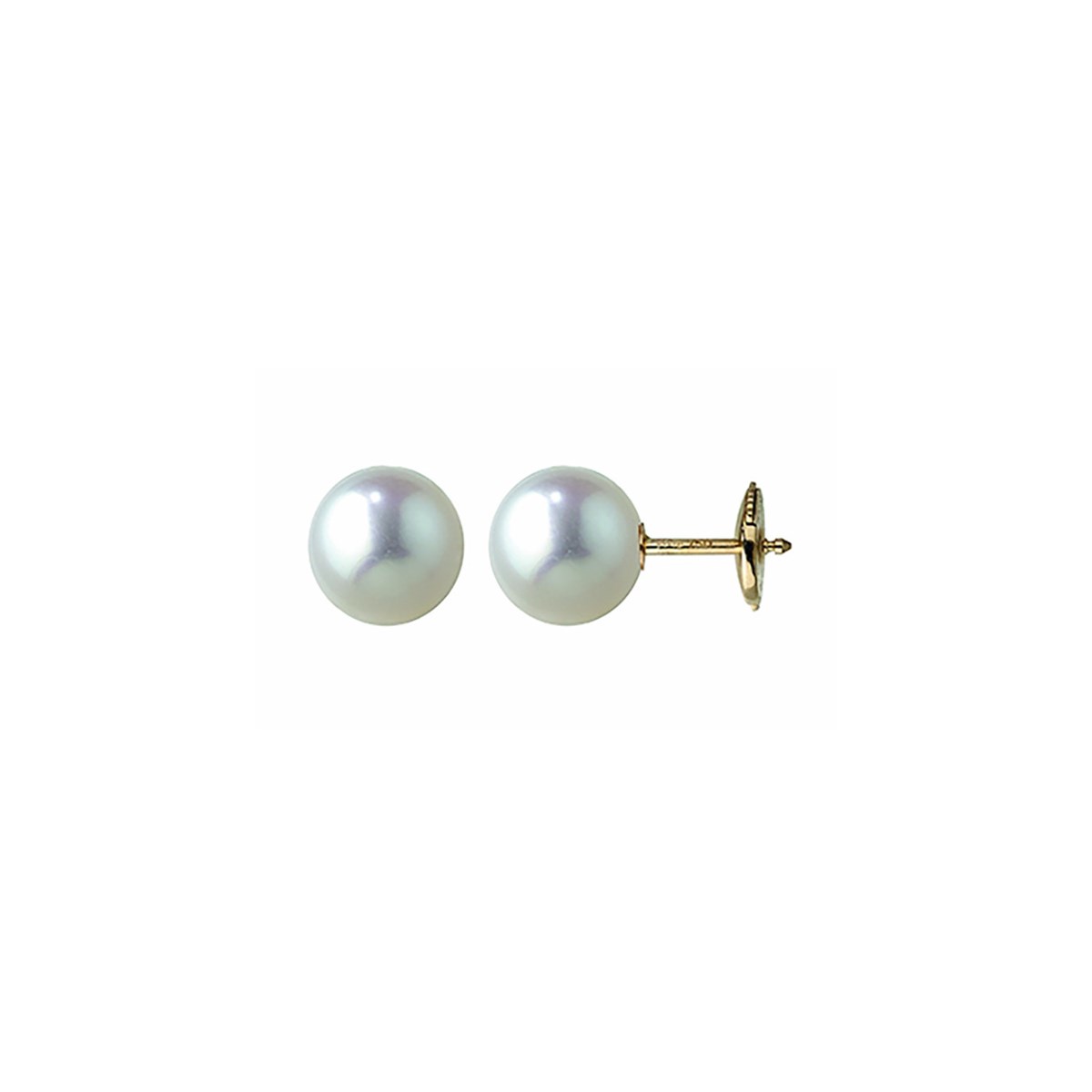 Boucles d'oreilles or 18 carats perles Akoya8/8,5 mm